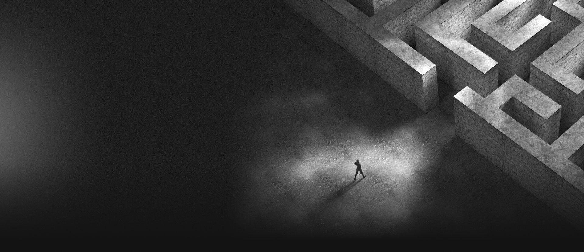 Pessoa entrando em um labirinto